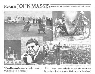 Flyer for strongman and teeth-acrobat John Massis