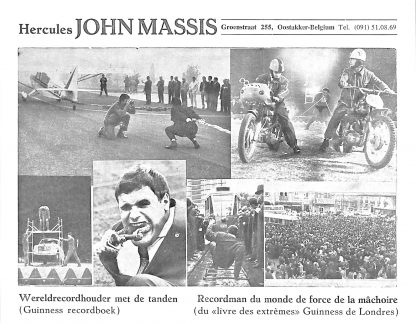 Flyer for strongman and teeth-acrobat John Massis