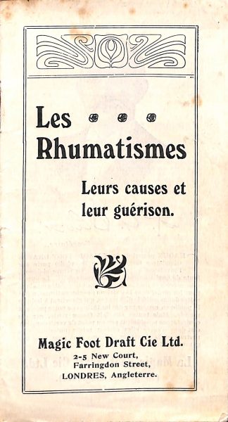 French Promotional pamphlet for Rheumatism Relief