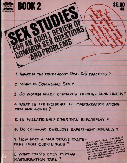 Sex Studies for an adult review of common sex questions and problems BOOK 2