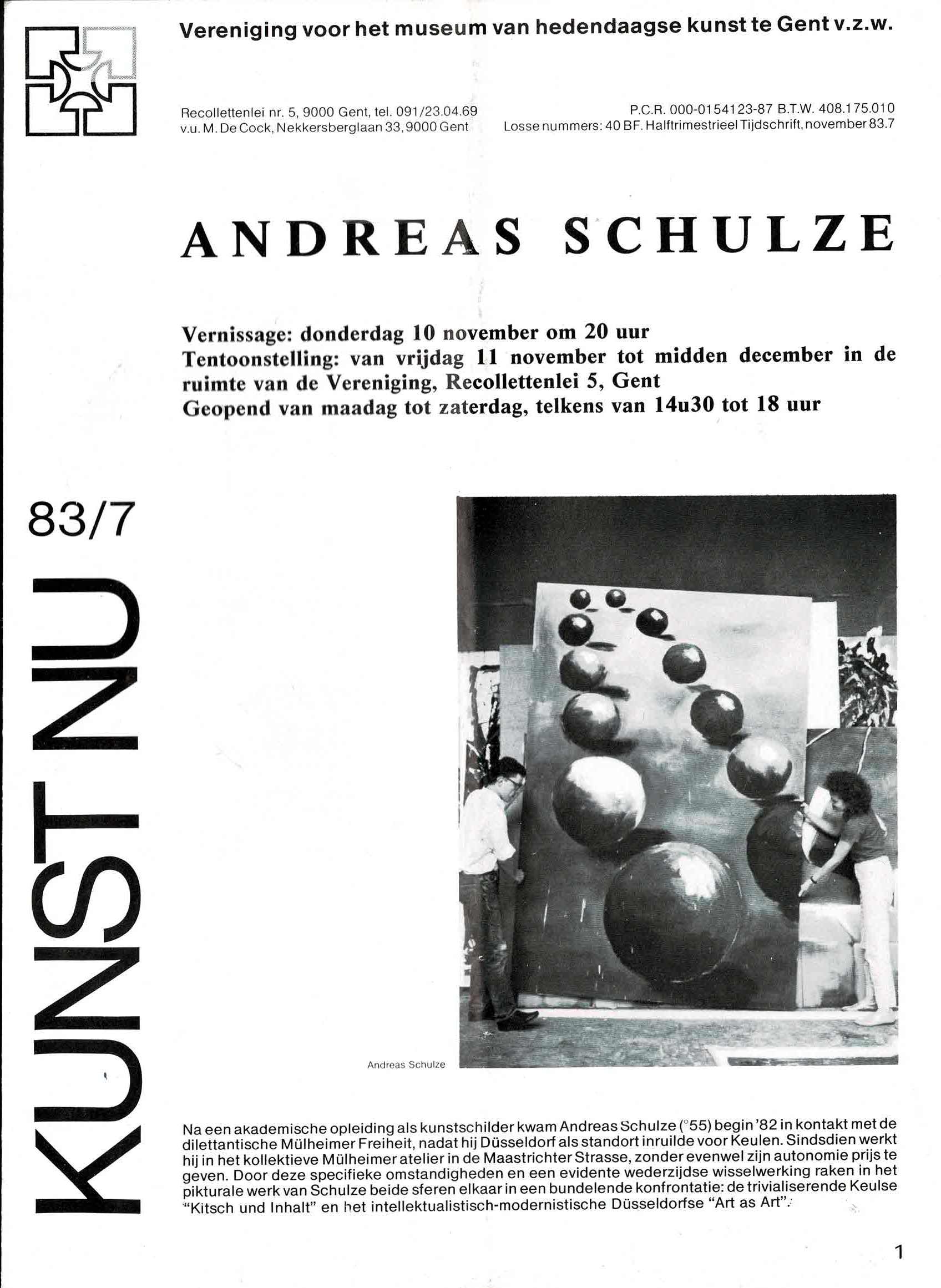 Kunst nu 83/7: Andreas Schulze