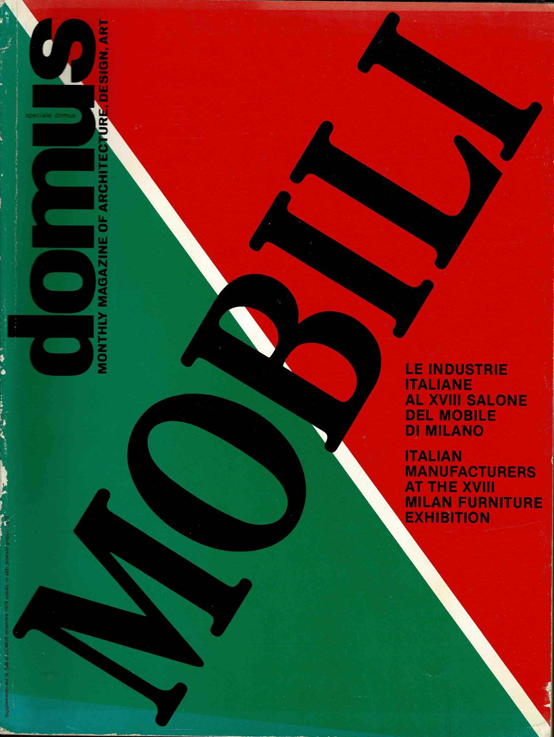 Domus Speciale: Mobili. Italian Manufacturers at the XVIII Milan Furniture Exhibition- 1978