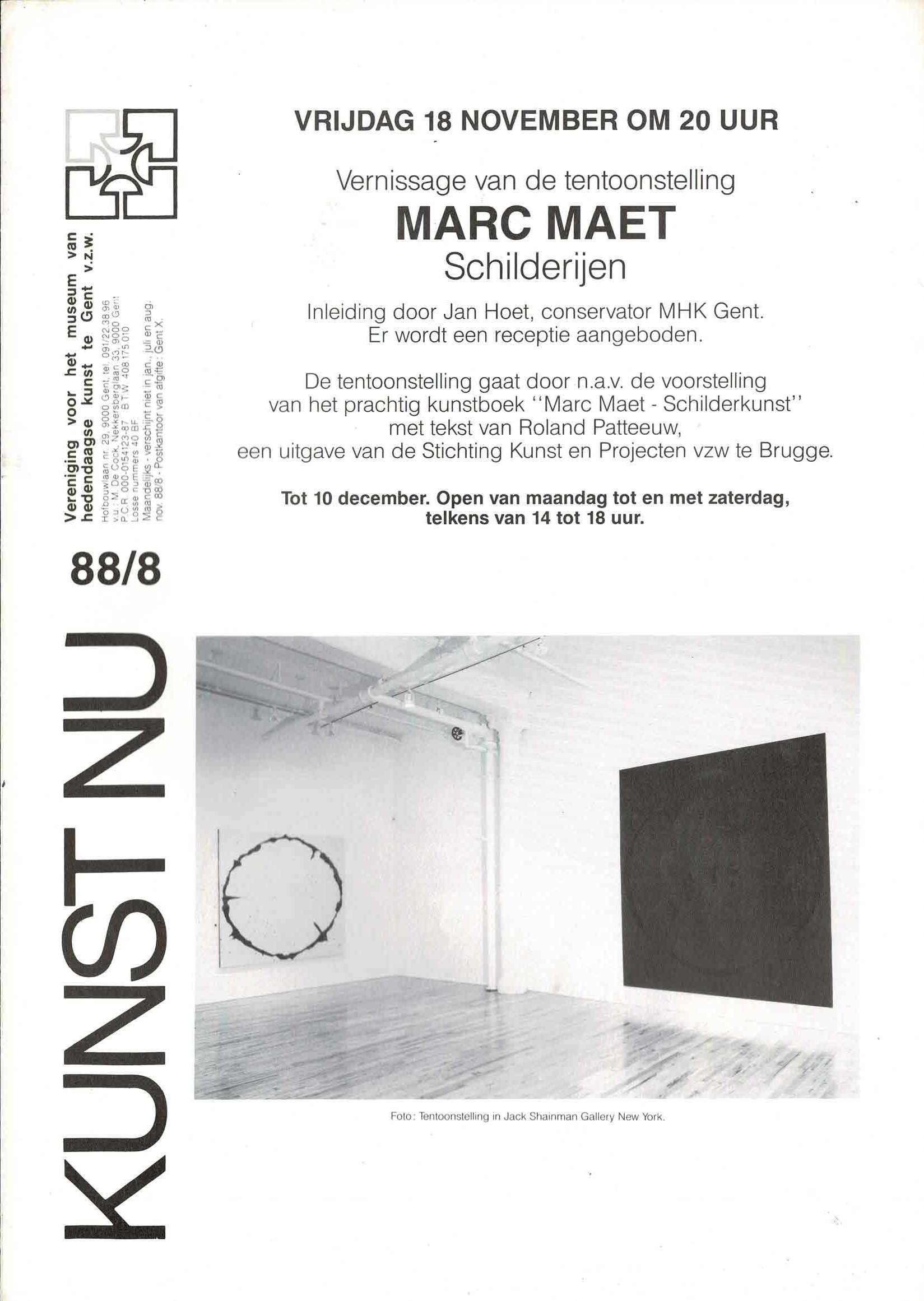 Kunst nu 88/8: Marc Maet Schilderijen