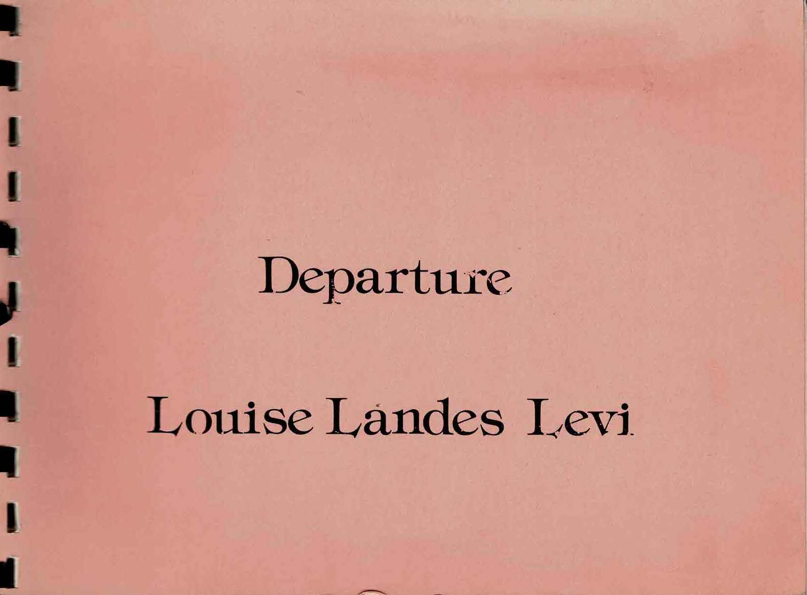 Louise Landes-Levi - Departure - 1983