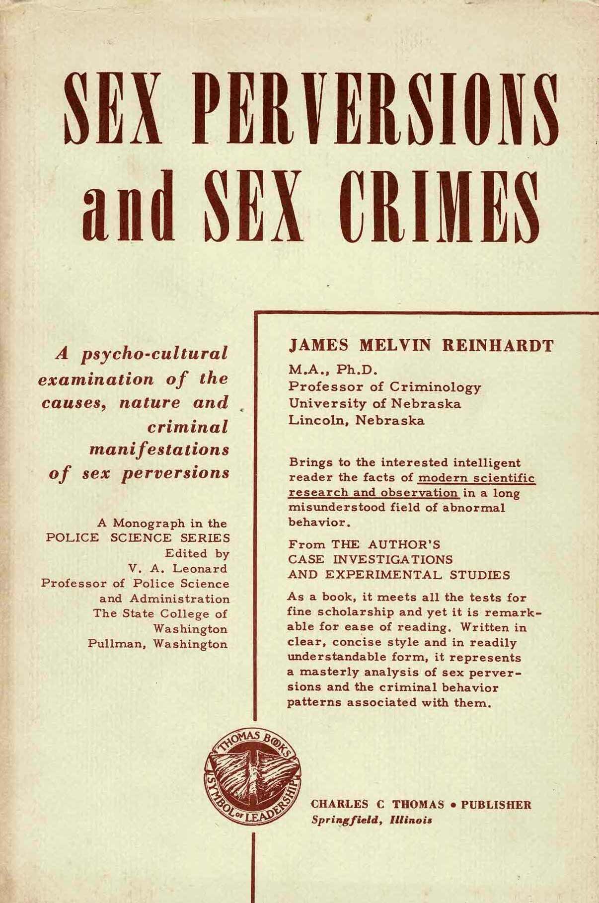 James Melvin Reinhardt - Sex Perversions and Sex Crimes - 1957