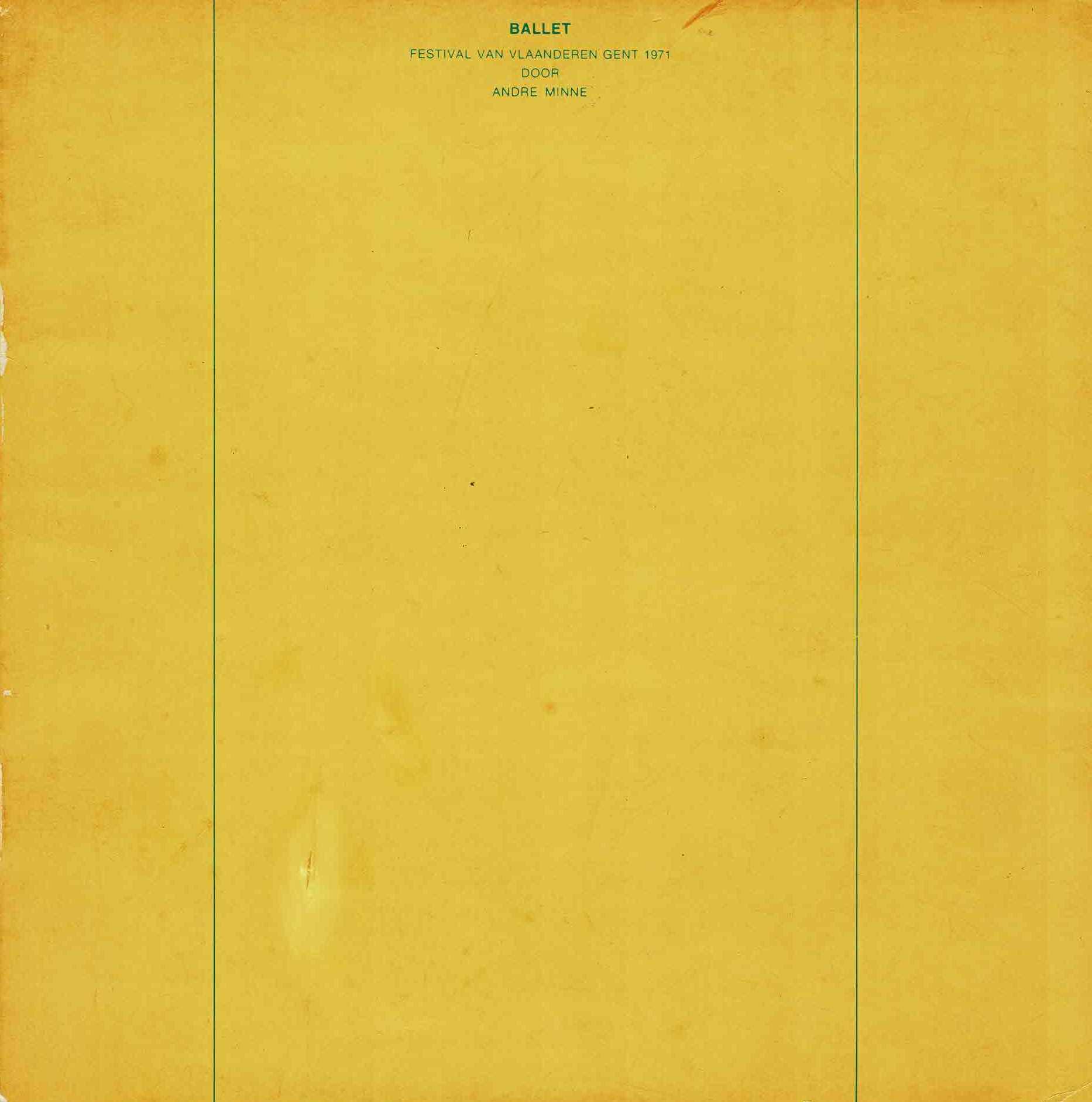 Ballet, Festival van Vlaanderen Gent 1971 door André Minne - 1971
