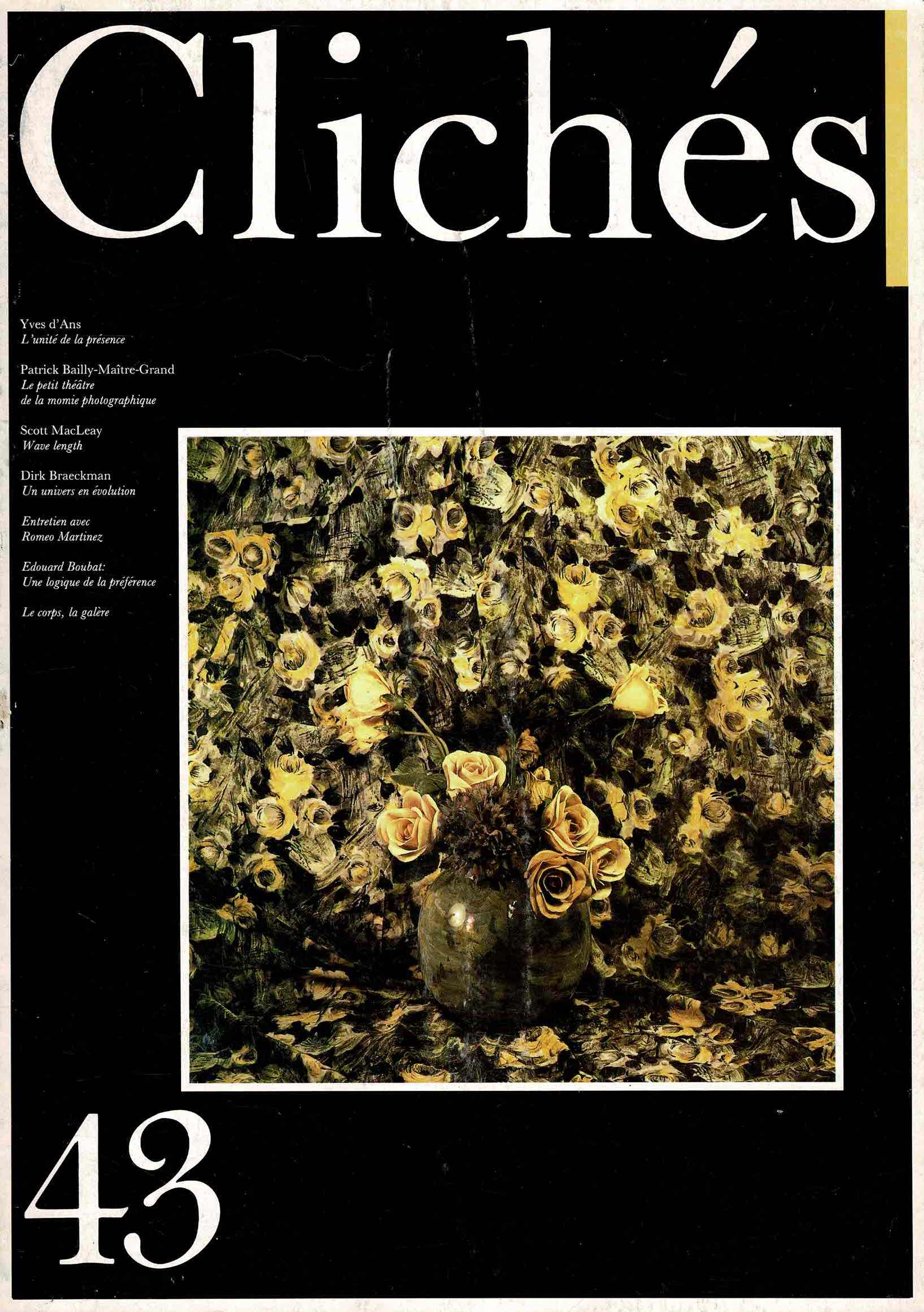 Clichés n° 43 (février 1988) with Dirk Braeckman: un univers en évolution - 1988