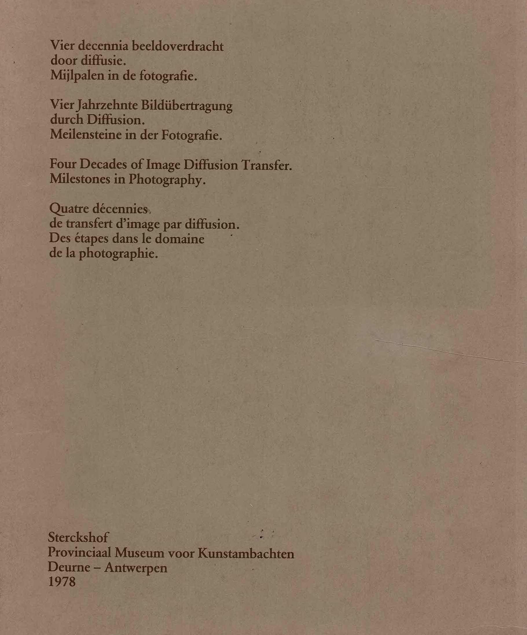 Four decades of Image Diffusion Transfer. Milestones in Photography.  - 1978