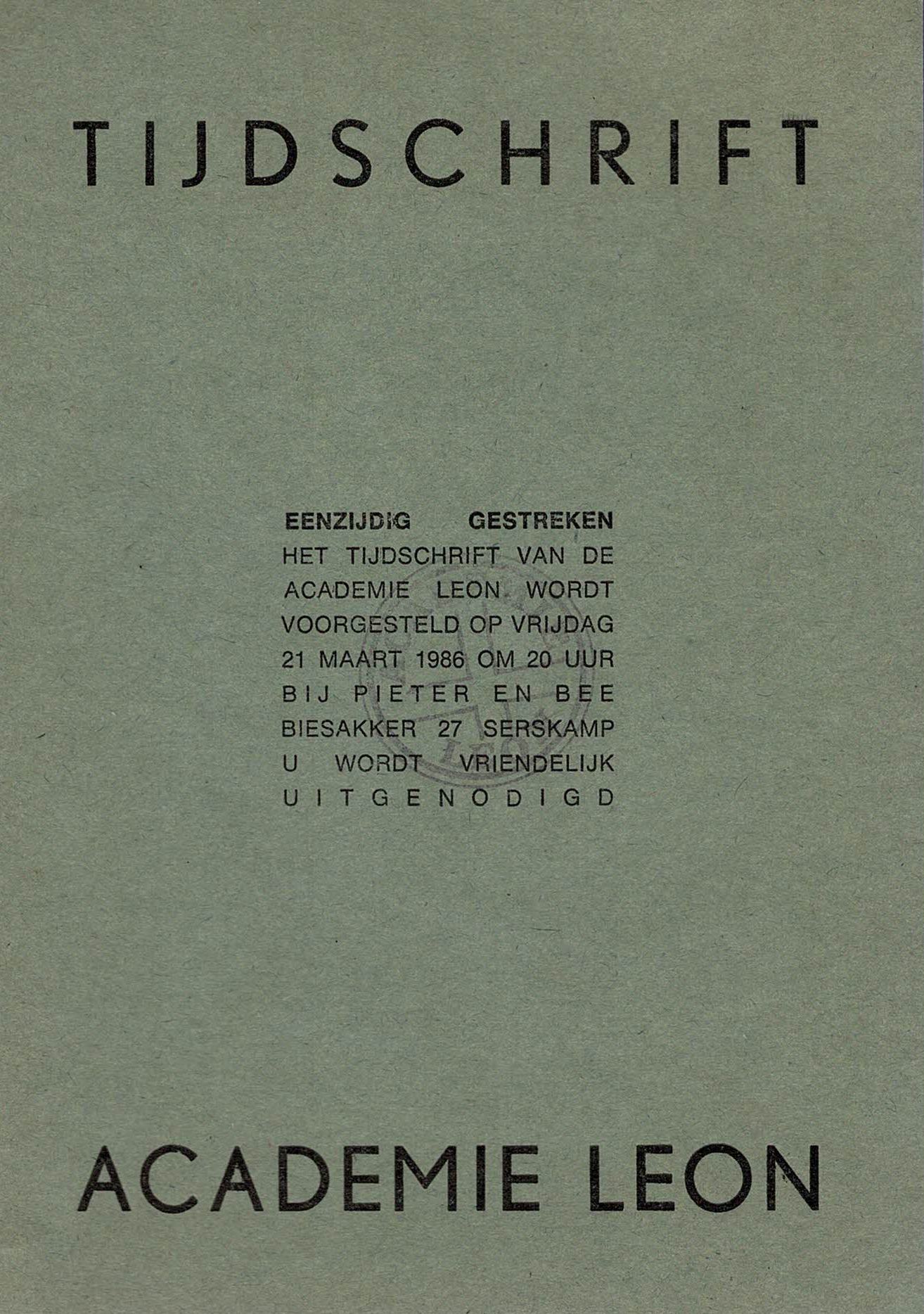 Eenzijdig Gestreken. Academie Leon. - 1986/1990