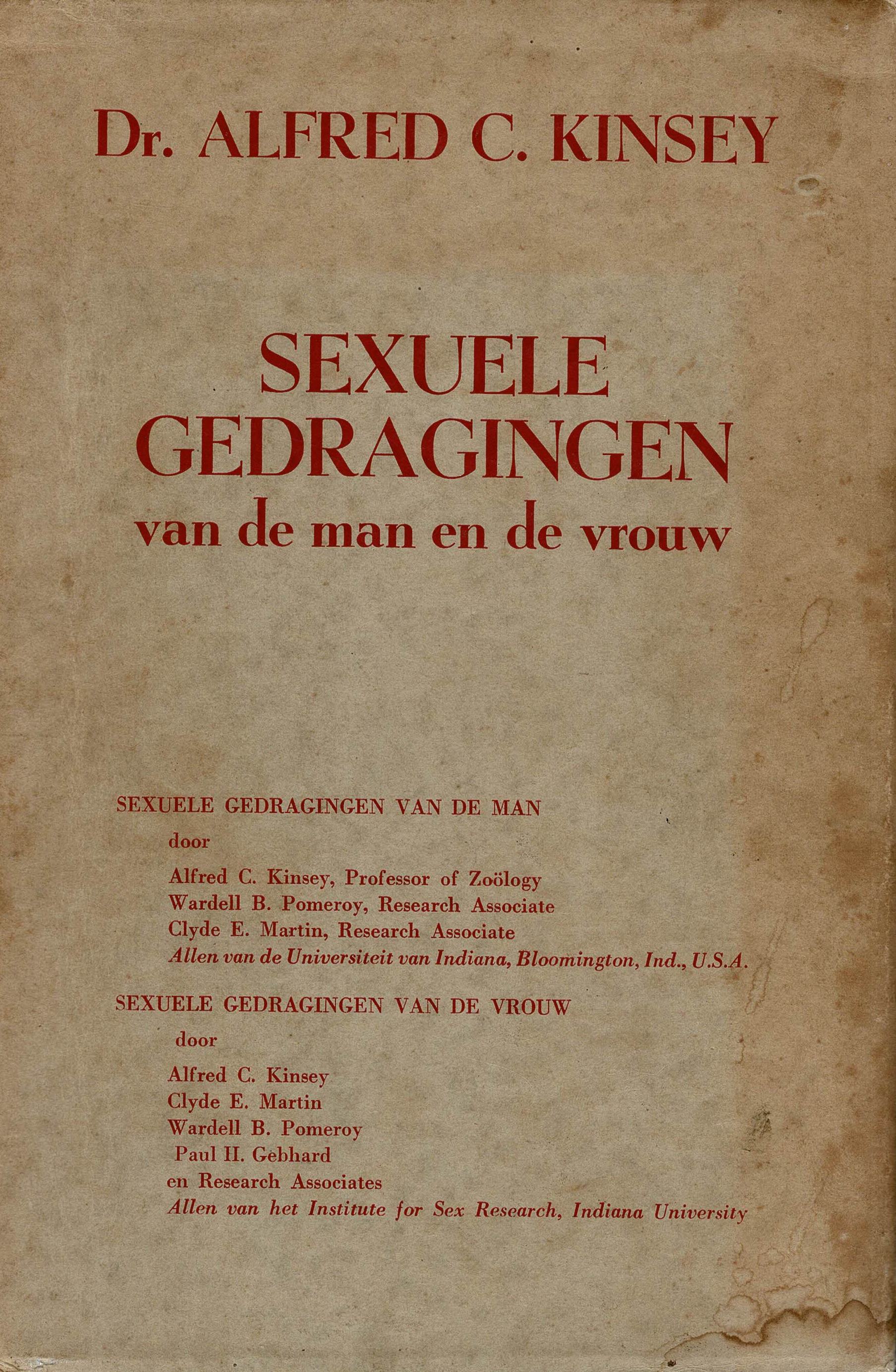 Alfred C. Kinsey - Sexuele gedragingen van de man en de vrouw - 1951