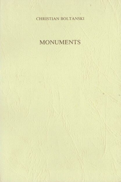 Christian Boltanski - Monuments - Leçons de Ténèbres - 1986