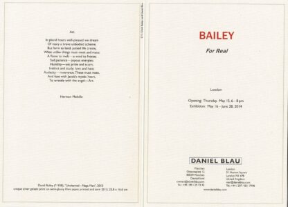 David Bailey - For Real invitation - 2014 - Image 2