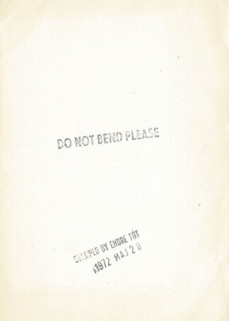 Endre Tót - DO NOT BEND PLEASE - 1972