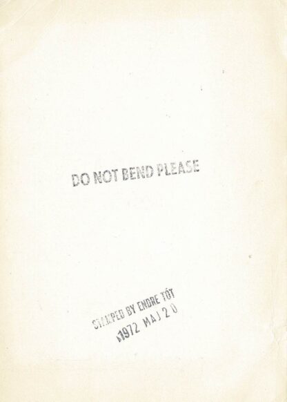 Endre Tót - DO NOT BEND PLEASE - 1972