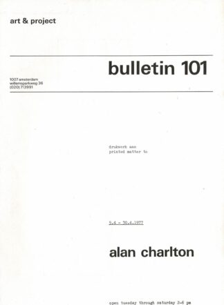 art & project Alan Charlton Bulletin 101- 1977
