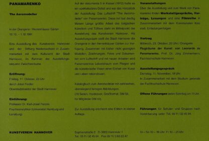 Panamarenko Kunstverein Hannover 1991 exhibition invitation - 1991 - Image 3