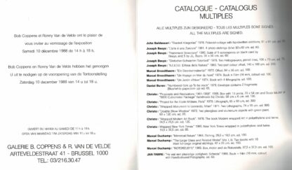 Galerie B. Coppens & R. Van De Velde: multiples - 1988 - Image 2