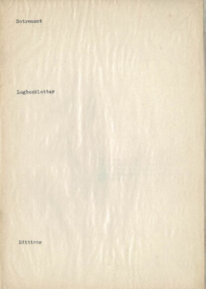 Christian Dotremont - Logbookletter - 1979