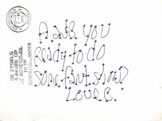 James Lee Byars - A and B you ready to do some fant. show love B invitation card - 1973
