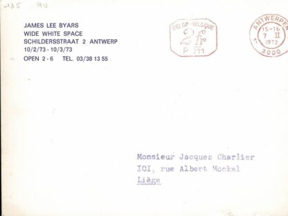 James Lee Byars - A and B you ready to do some fant. show love B invitation card - 1973 - Image 2