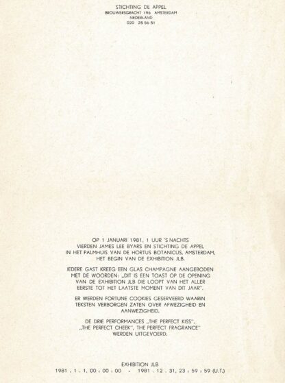 James Lee Byars Stichting De Appel 1981 invitation - 1981 - Image 2