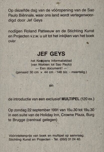 Jef Geys - 1991 invitation - 1991 - Image 2