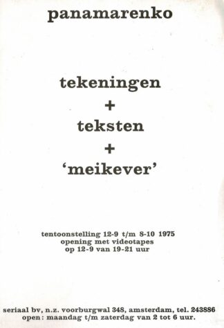 Panamarenko tekeningen + teksten + 'meikever' - 1975