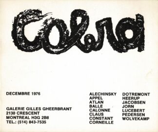 Cobra decembre 1976. Galerie Gilles Gheerbrant. - 1976