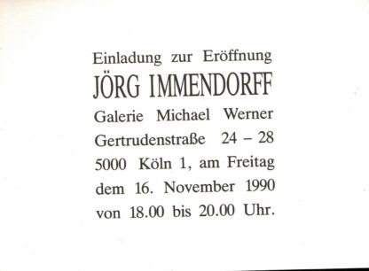 Jörg Immendorf 1990 invitation - 1990