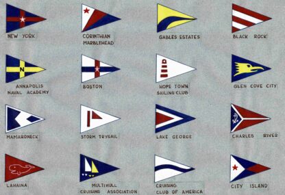 Sixteen paintings of American yacht and cruising club flags