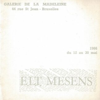 E.L.T. Mesens - Catalogue. Galerie de la Madeleine. 1966. - 1966