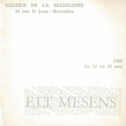 E.L.T. Mesens - Catalogue. Galerie de la Madeleine. 1966. - 1966