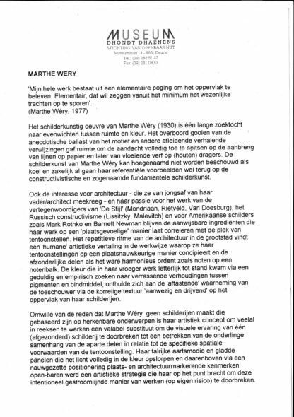 Marthe Wéry Museum Dhondt-Dhaenens 1995 invitation - 1995 - Image 2
