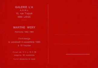 Marthe Wéry Peintures 1983 - 1983 Galerie L'A invitation - 1983
