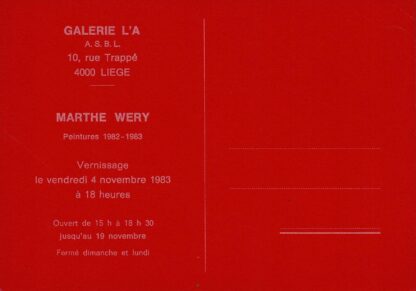 Marthe Wéry Peintures 1983 - 1983 Galerie L'A invitation - 1983