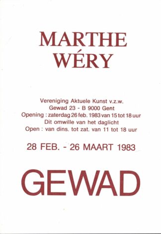 Marthe Wéry GEWAD 1983 invitation - 1983