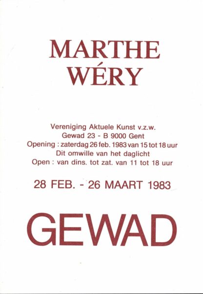 Marthe Wéry GEWAD 1983 invitation - 1983