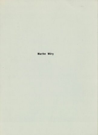 Marthe Wéry uittreksel uit de kataloog Biënnale Venetië 1982 - 19??