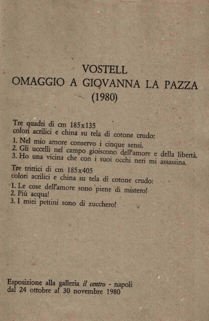 Wolf Vostell - Omaggio a Giovanna la Pazza. Napoli 1980. (N° 37/100)  -1980 - Image 2