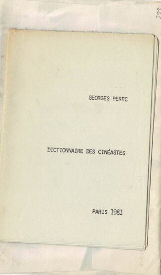 Georges Perec  - Dictionnaire des cinéastes - 1981