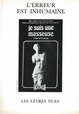 Les Lèvres Nues: Marcel Mariën - L'erreur est inhumaine - 1991