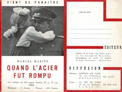 Vient de paraitre Marcel Mariën Quand l'acier fut rompu - 1957