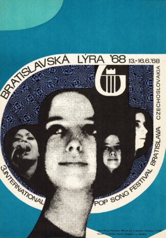 3. INTERNATIONAL POP SONG FESTIVAL BRATISLAVA POSTER- 1968