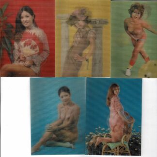 A lot of five 60-70s Lenticular 3-D Postcards - 1970s(?)