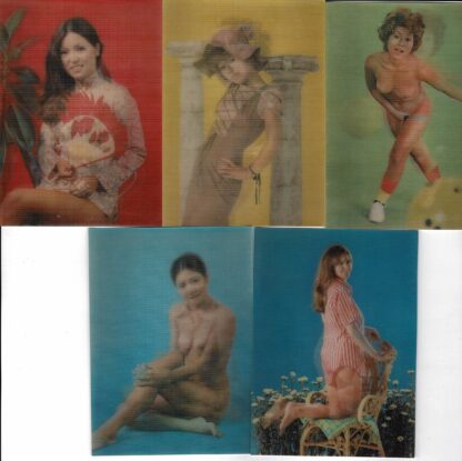 A lot of five 60-70s Lenticular 3-D Postcards - 1970s(?)