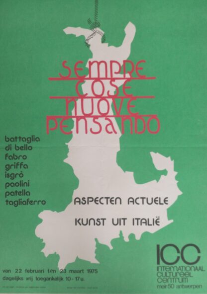 Aspecten actuele kunst uit Italië. Exhibition poster. ICC Antwerpen. - 1975