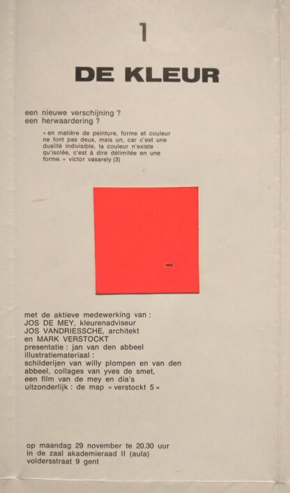 Poster for a series of readings and events published by Yves de Smet - 1980 - Image 2