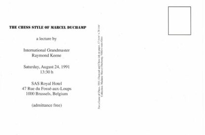 The chess style of Marcel Duchamp a lecture by Raymond Keene invitation - 1991 - Image 2