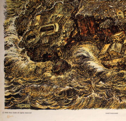 Ron Cobb - Earthquake poster. Sawyer Press Los Angeles - 1968 - Image 3