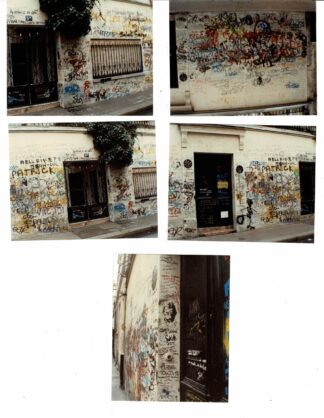 Five undated and uncredited photographs of tags and graffiti.